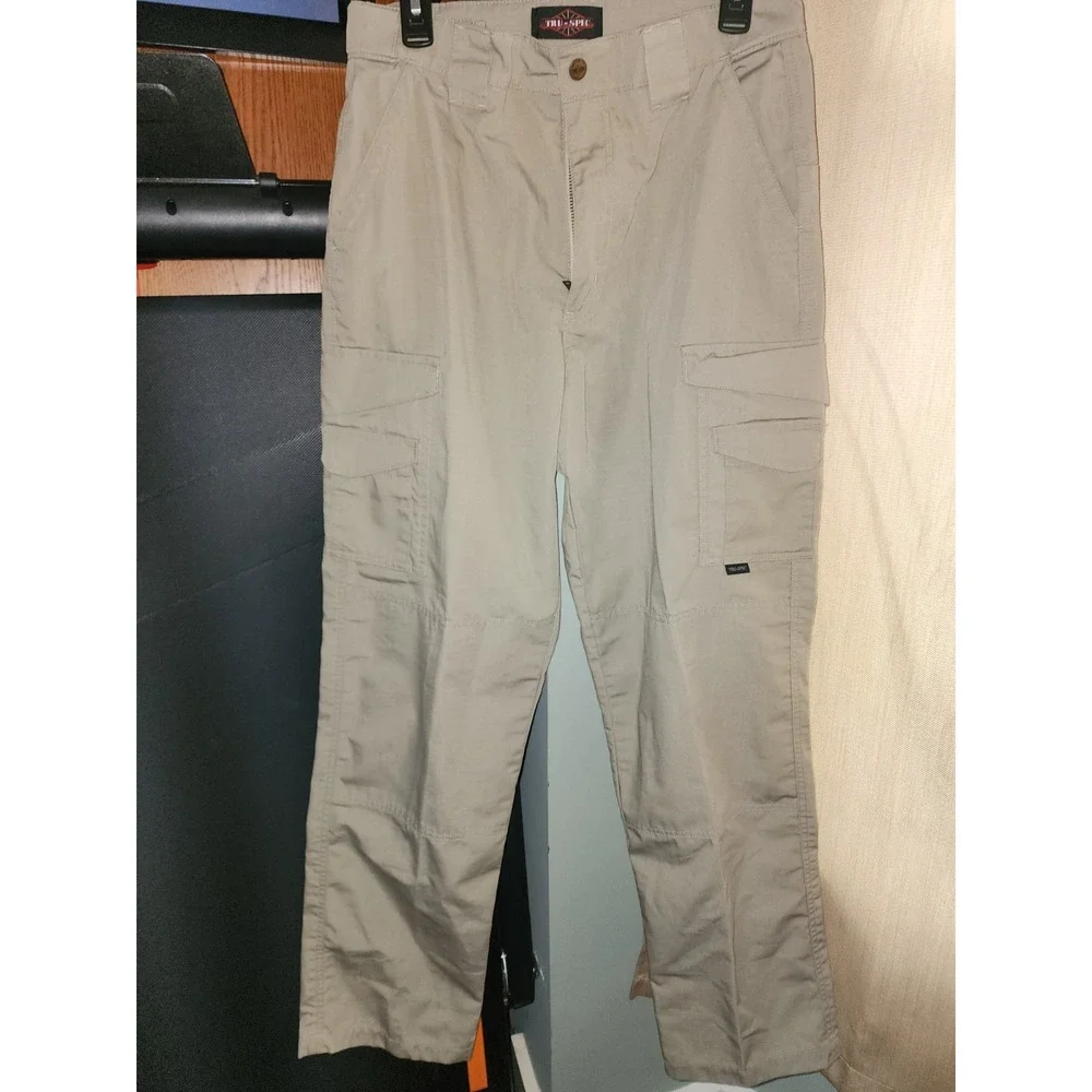 Tru-Spec Tan Khaki Men's  W/Pockets 32x34, double knee, cargo, utility pants